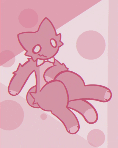 a pink cat with a bow tie on a pink background
