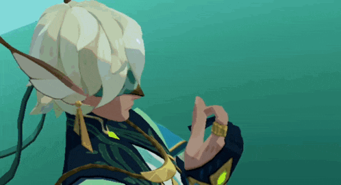 a cartoon character with white hair and a feathered hat