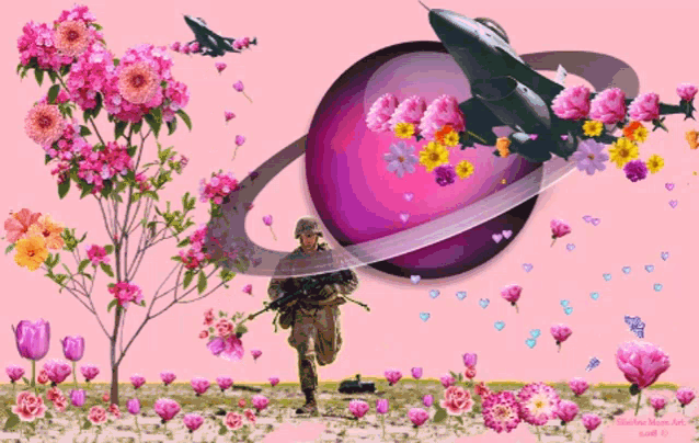 Flowers Soldier GIF - Flowers Soldier Saturn GIFs