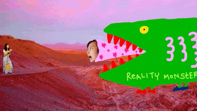 a drawing of a monster with the words reality monster on the bottom