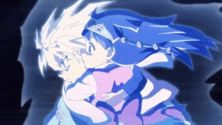 a couple of anime characters are hugging each other