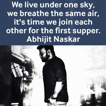 a quote from abhijit naskar is above a man