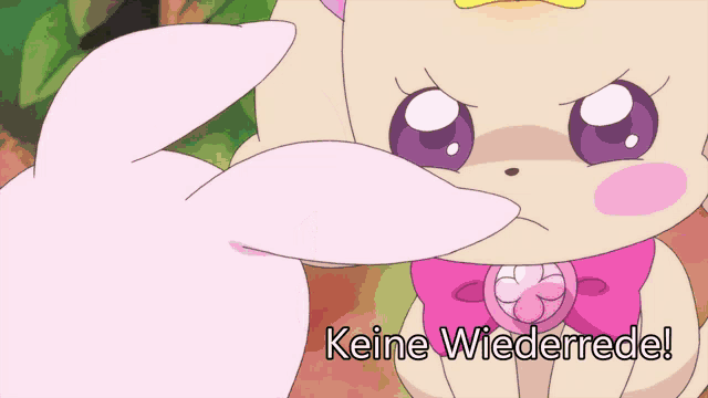 a cartoon character with the words keine wiederrede written on the bottom