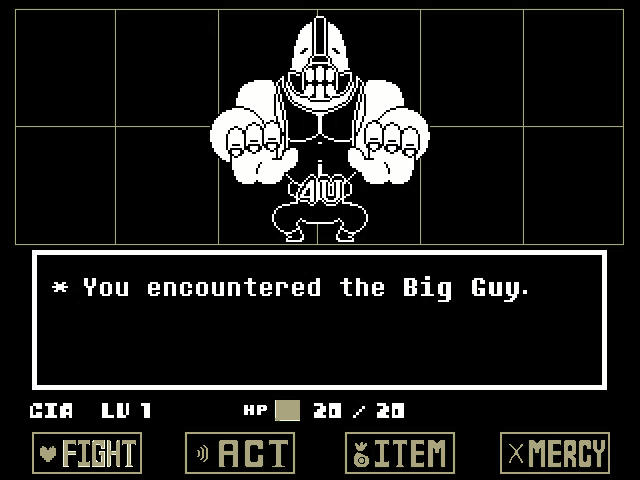 a screenshot of a video game with the words you encountered the big guy