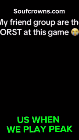 a screenshot of a video game with the words us when we play peak at the bottom