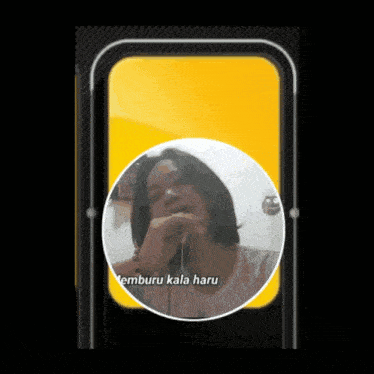 a picture of a woman in a circle with the words " emburu kala haru " at the bottom