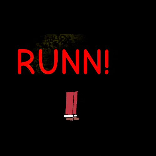 a black background with the word runn in red letters