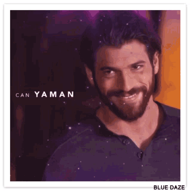 a picture of a man with the name can yaman written on it
