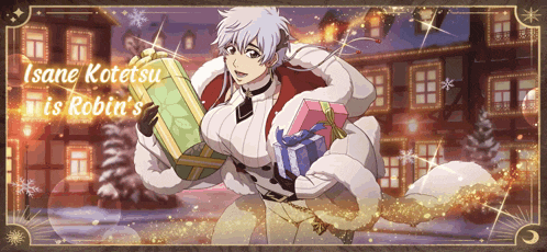 isane kotetsu is robin 's poster with a man holding gifts