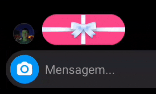 a pink gift box with a white bow and the words mensagem