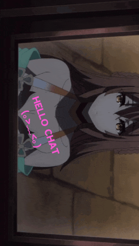 a picture of a girl says hello chat