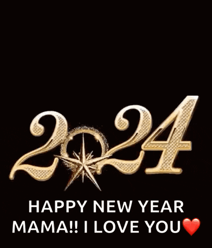 a happy new year mama ! i love you greeting card with fireworks in the background