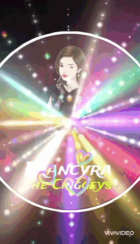 a picture of a woman in a circle with the words ancyra he cargo eyes