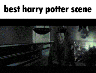 a harry potter scene is shown in a black and white image