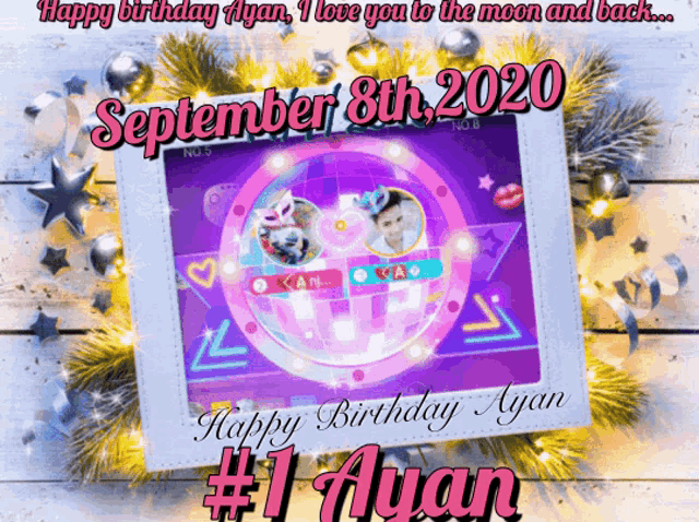a birthday greeting for ayan on september 8th of 2020