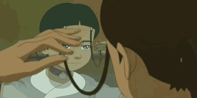 a person is holding a stethoscope to a child 's face