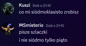a screenshot of a conversation between kuszi and ms misterio