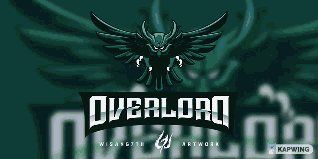 a logo for overlord with a green owl on it