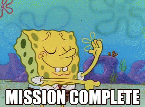 Mission Complete Spongebob GIF