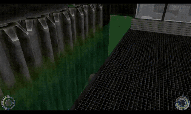 a computer screen shows a person swimming in a pool of water