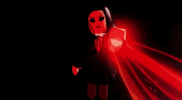 a cartoon character with a red face and black hair