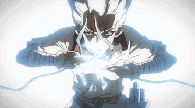 a drawing of a man with a sword in his hand and a lightning bolt coming out of his mouth