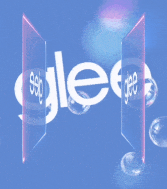 a blue background with bubbles and the glee logo