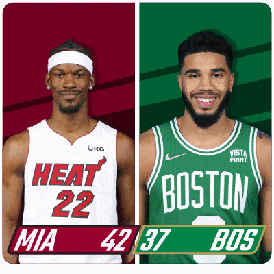 Miami Heat (42) Vs. Boston Celtics (37) Half-time Break GIF - Nba Basketball Nba 2021 GIFs