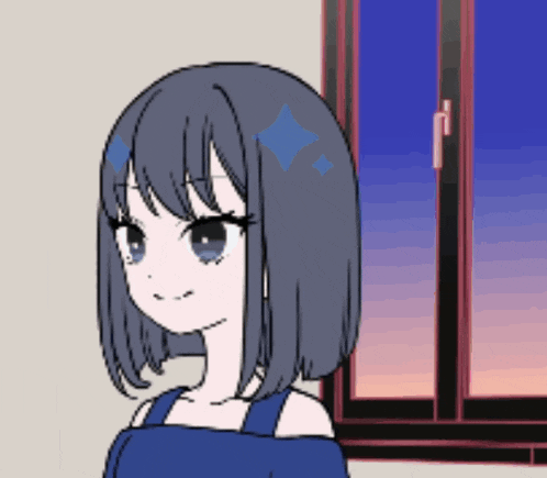 a drawing of a girl with a blue diamond in her hair