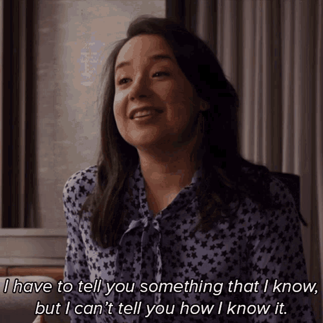 I Have To Tell You Something That I Know But I Cant Tell You How I Know It Marissa Gold GIF - I Have To Tell You Something That I Know But I Cant Tell You How I Know It Marissa Gold The Good Fight GIFs