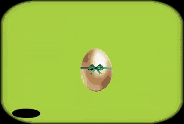 a green background with a bunny and an egg and the word happ on it