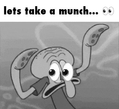 squidward from spongebob squarepants is making a funny face in a black and white picture .