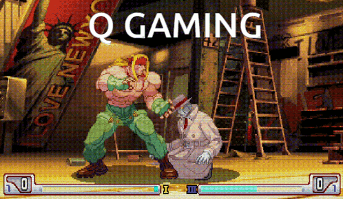 a video game with the words q gaming on the bottom