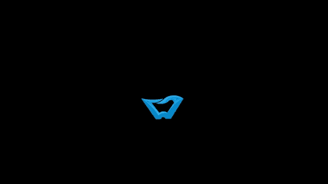 a blue w on a black background that looks like a tooth