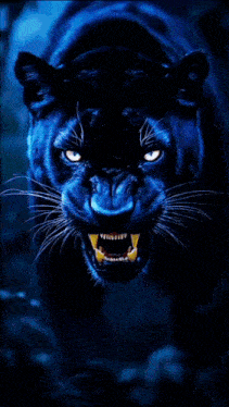 a picture of a black panther with the words em aaamb written below it
