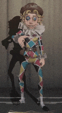 a cartoon drawing of a clown with a shadow on the wall