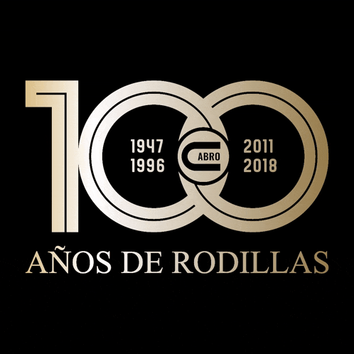 a logo that says 100 anos de rodillas with a black background