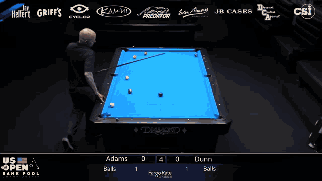 a pool table with a blue cloth sponsored by diamond