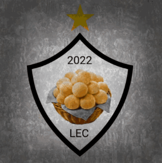 a shield with the year 2022 and a basket of bread