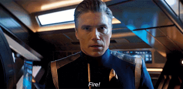 Fire Anson Mount GIF - Fire Anson Mount Captain Christopher Pike GIFs