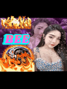 a picture of a woman with the word bee on the bottom