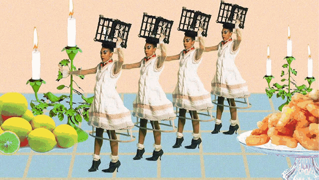 a woman in a white dress is holding a basket that says ' a ' on it