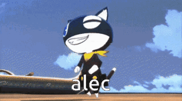 a cartoon cat with the word alec written on the bottom