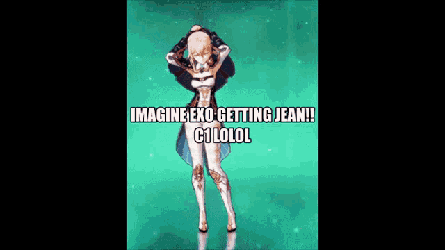 a picture of a girl with a caption that says imagine exo getting jean c1lolol