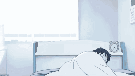 a boy is sitting on a bed holding a teddy bear and the words yukirepus are on the bottom