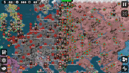 a screenshot of a game showing cities such as munich prague and barcelona