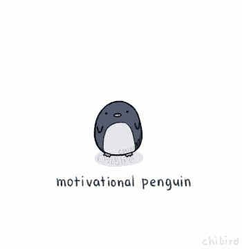 a penguin with the words work hard keep fighting motivational penguin written below it