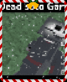a picture of a skeleton with a candy cane border that says dead solo got