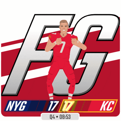 a football player with nyg 17 17 kc on the bottom