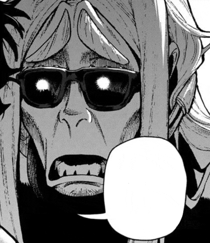 a black and white drawing of a man wearing sunglasses with a speech bubble